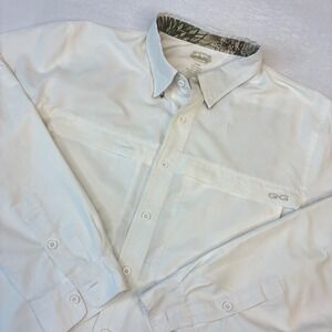 GameGuard Fishing Shirt Mens Large White Long Sleeve Ventilated Performance GG